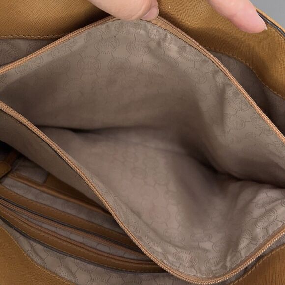 Michael Kors Jet Set Item Luggage Leather Tote Shoulder Bag Handbag Large Brfown - Picture 9 of 16